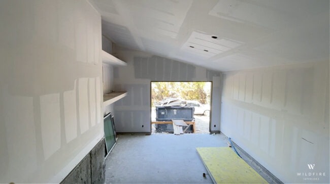 Garage drywall finishing - taping and mudding joints for smooth finish